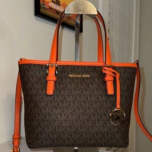 Michael Kors Jet Set Travel XS Carryall Tote Crossbody Bag